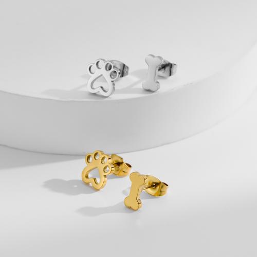 Pendientes asimétricos, acero inoxidable 304, chapado, Joyería, más colores para la opción, 12parespareja/Bolsa, Vendido por Bolsa