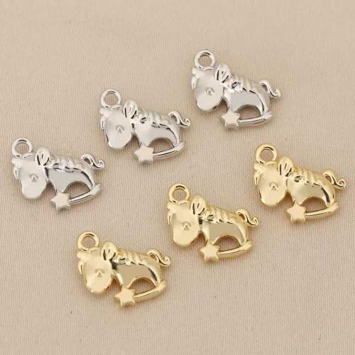Brass Jewelry Pendants, Carousel, plated, DIY, more colors for choice, nickel, lead & cadmium free, 10PCs/Bag, Sold By Bag