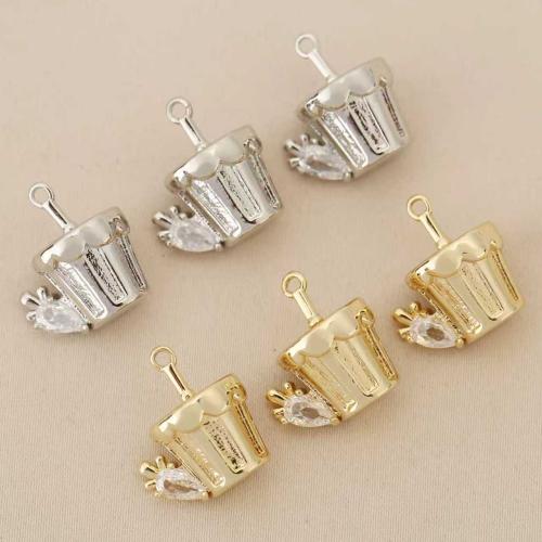 Strass Messing Anhänger, Vase, plattiert, DIY & mit Strass, keine, frei von Nickel, Blei & Kadmium, 10PCs/Tasche, verkauft von Tasche