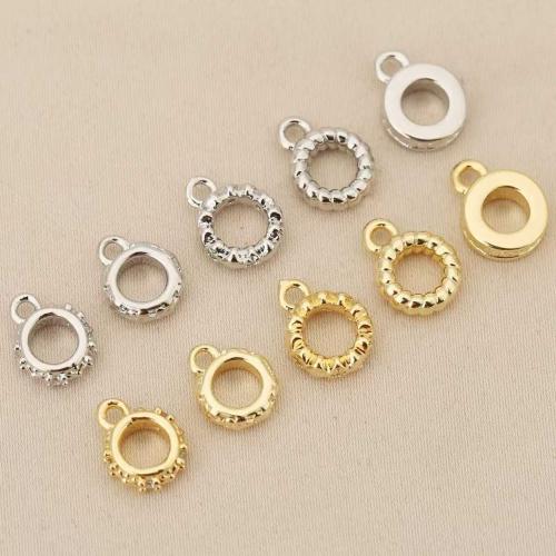 Brass Bail Beads, Donut, plated, DIY & hollow, more colors for choice, nickel, lead & cadmium free, 10PCs/Bag, Sold By Bag
