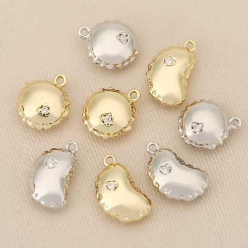 Rhinestone Brass Pendants, plated, DIY & with rhinestone, more colors for choice, nickel, lead & cadmium free, 10PCs/Bag, Sold By Bag