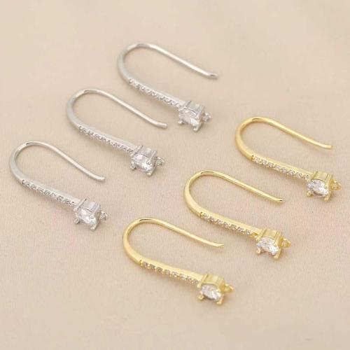 Brass Hook Earwire, plated, DIY & with rhinestone, more colors for choice, nickel, lead & cadmium free, 10PCs/Bag, Sold By Bag