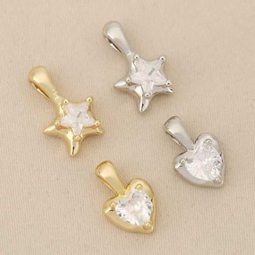 Rhinestone Brass Pendants, plated, DIY & with rhinestone, more colors for choice, nickel, lead & cadmium free, 10PCs/Bag, Sold By Bag