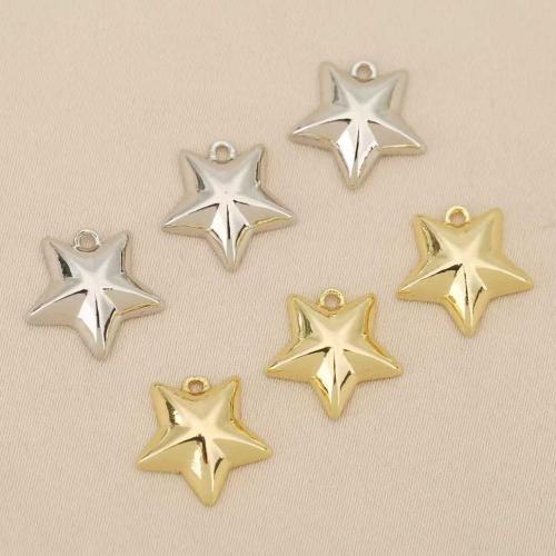 Brass Jewelry Pendants, Star, plated, DIY, more colors for choice, nickel, lead & cadmium free, 10PCs/Bag, Sold By Bag
