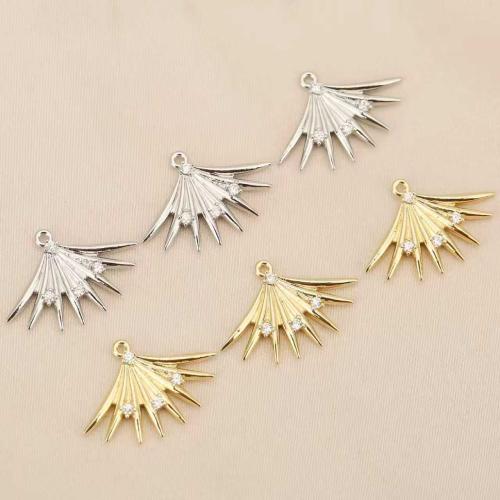 Rhinestone Brass Pendants, Leaf, plated, DIY & with rhinestone, more colors for choice, nickel, lead & cadmium free, 10PCs/Bag, Sold By Bag