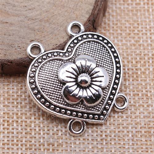 Flower Tibetan Style Connector, Heart, plated, DIY, more colors for choice, Sold By PC