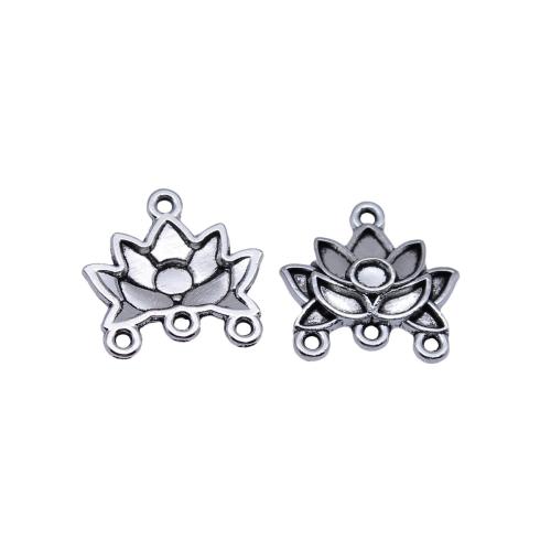Flower Tibetan Style Connector, plated, DIY, 20PCs/Bag, Sold By Bag