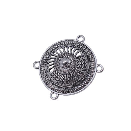 Tibetan Style Connector, Round, plated, DIY, 10PCs/Bag, Sold By Bag