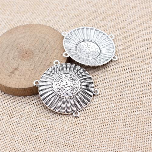 Tibetan Style Connector, Round, plated, DIY, more colors for choice, 10PCs/Bag, Sold By Bag