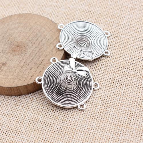 Tibetan Style Connector, Round, plated, DIY, more colors for choice, 10PCs/Bag, Sold By Bag
