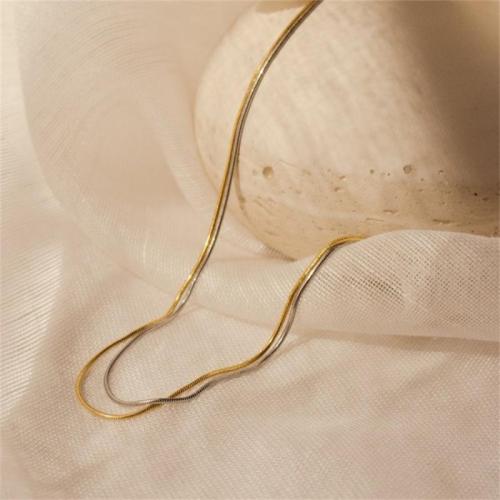 acero inoxidable 304 collar, chapado, cadena de la serpiente & para mujer, más colores para la opción, Vendido por UD