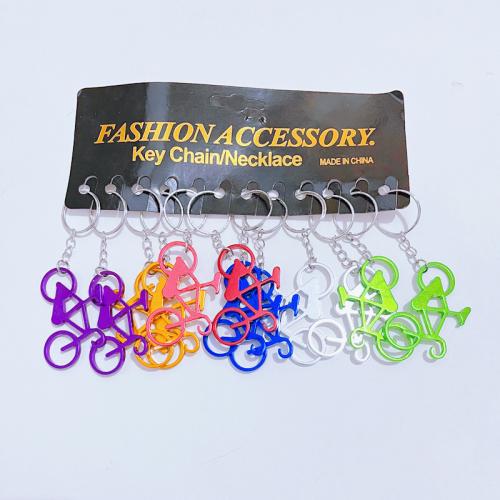 Aluminum Alloy Key Clasp, Unisex & different styles for choice, mixed colors, 55mm, 12PCs/Set, Sold By Set