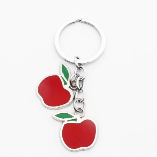 Bag Purse Charms Keyrings Keychains, Tibetan Style, Fruit, plated, Unisex & different styles for choice & enamel, 70mm, Sold By PC