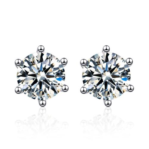 Cupronickel Stud Earring, plated, different size for choice & micro pave cubic zirconia & for woman, Sold By PC