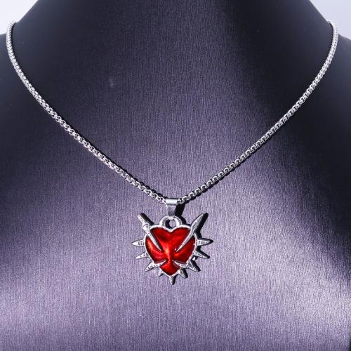 Collier en alliage de zinc Pull, coeur, Placage de couleur d'or, bijoux de mode & émail, plus de couleurs à choisir, Vendu par PC