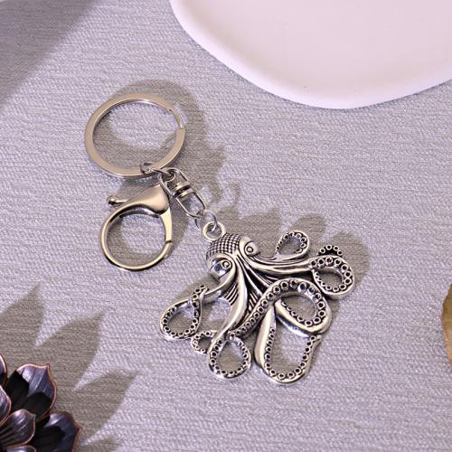 Bag Purse Charms Keyrings Keychains, Tibetan Style, Octopus, gold color plated, fashion jewelry, silver color, Sold By PC