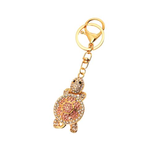 Bag Purse Charms Keyrings Keychains, Tibetan Style, Turtle, gold color plated, fashion jewelry & with rhinestone, more colors for choice, Sold By PC