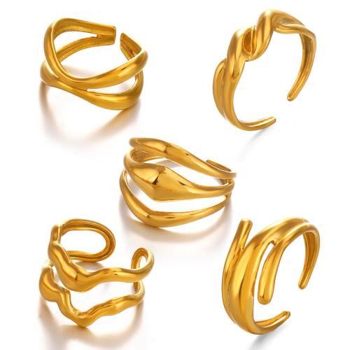 Stainless Steel Finger Ring, 304 Stainless Steel, plated, fashion jewelry & for woman & hollow, more colors for choice, Sold By PC