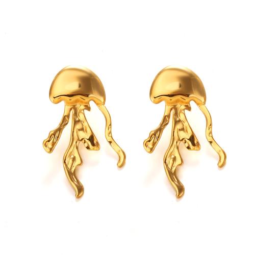 Stainless Steel Stud Earrings, 304 Stainless Steel, 18K gold plated, fashion jewelry & for woman, Sold By Pair