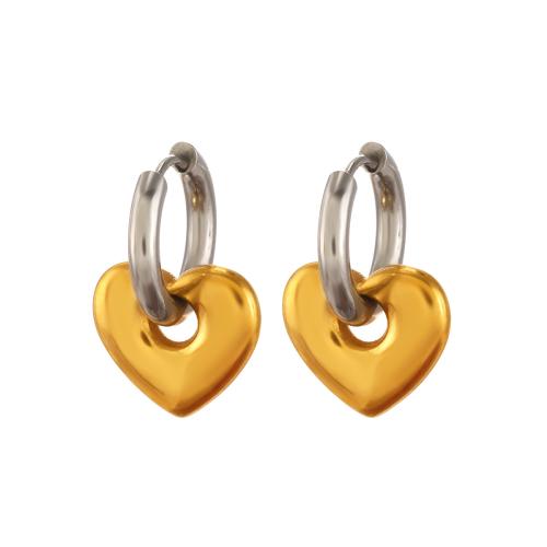 Stainless Steel Drop Earring, 304 Stainless Steel, plated, different styles for choice & for woman & two tone, Sold By Pair