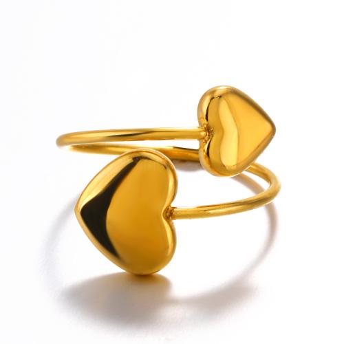 Stainless Steel Finger Ring, 304 Stainless Steel, 18K gold plated, fashion jewelry & hand polished & for woman, Sold By PC