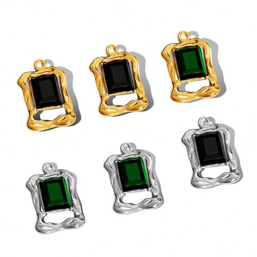 Stainless Steel Pendants, 304 Stainless Steel, plated, DIY & with rhinestone, more colors for choice, 10PCs/Bag, Sold By Bag