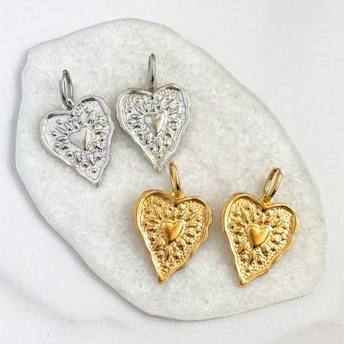 Acier inoxydable Coeur Pendentifs, Acier inoxydable 304, Placage, DIY, plus de couleurs à choisir, 10PC/sac, Vendu par sac