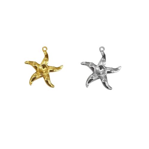 Stainless Steel Pendant Setting, 304 Stainless Steel, Starfish, plated, DIY, more colors for choice, 10PCs/Bag, Sold By Bag