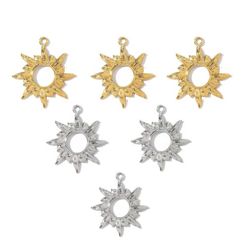 Stainless Steel Pendants, 304 Stainless Steel, Sun, plated, DIY & hollow, more colors for choice, 10PCs/Bag, Sold By Bag