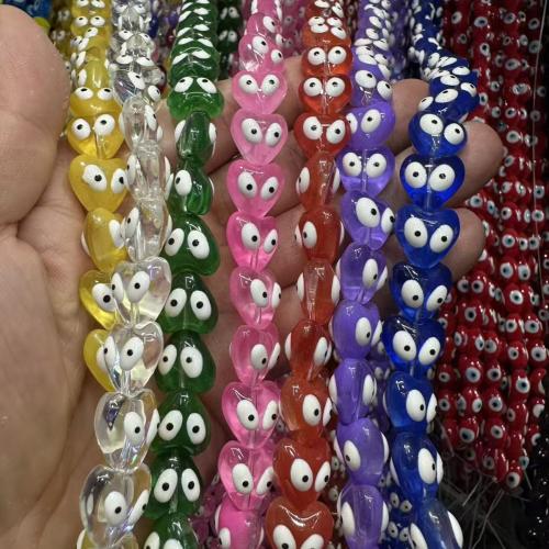 бусины Lampwork ручной работы, Лэмпворк, с пластик, Сердце, DIY, Много цветов для выбора, 14mm, длина:38 см, продается Пара