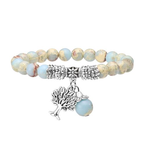 Edelstein Armbänder, Naturstein, mit Zinklegierung, Modeschmuck, keine, Länge:19 cm, verkauft von PC