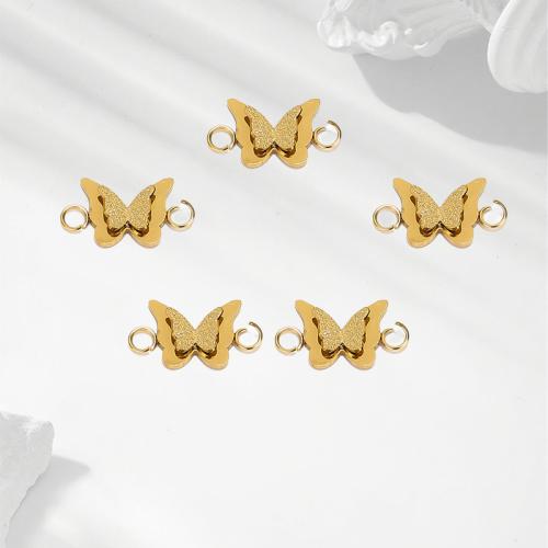 Stainless Steel Connector, 304 Stainless Steel, Butterfly, gold color plated, DIY, golden, 10PCs/Bag, Sold By Bag