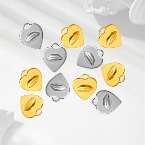 Stainless Steel Heart Pendants, 304 Stainless Steel, plated, DIY, more colors for choice, 10PCs/Bag, Sold By Bag