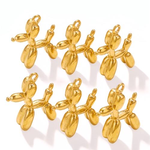 Stainless Steel Animal Pendants, 304 Stainless Steel, Dog, plated, DIY, more colors for choice, 10PCs/Bag, Sold By Bag