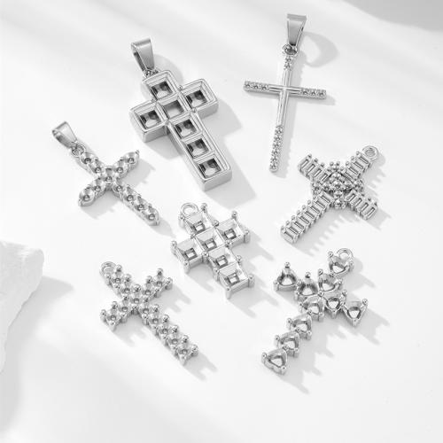 Stainless Steel Cross Pendants, 304 Stainless Steel, plated, DIY, more colors for choice, 10PCs/Bag, Sold By Bag