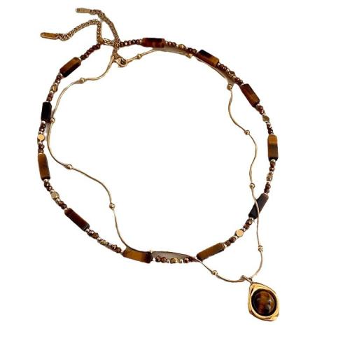 Natural Gemstone Necklace, Tibetan Style, with Gemstone Chips, handmade, 2 pieces & fashion jewelry & for woman, Sold By Set
