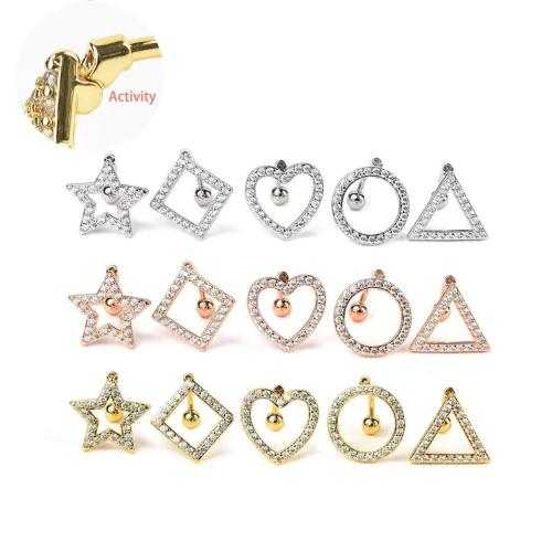 Aleación de cobre anillo de vientre, chapado, unisexo & diferentes estilos para la opción & micro arcilla de zirconia cúbica, 20mm, Vendido por UD