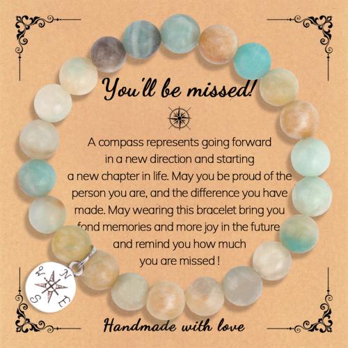 Edelstein Armband, mit Zinklegierung, Kompass, handgemacht, verschiedenen Materialien für die Wahl & unisex, Länge:ca. 7 ZollInch, verkauft von PC