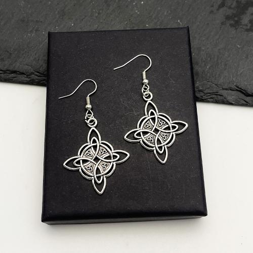 Tibetan Style Drop Earrings, Heart, gold color plated, fashion jewelry, silver color, Sold By Pair