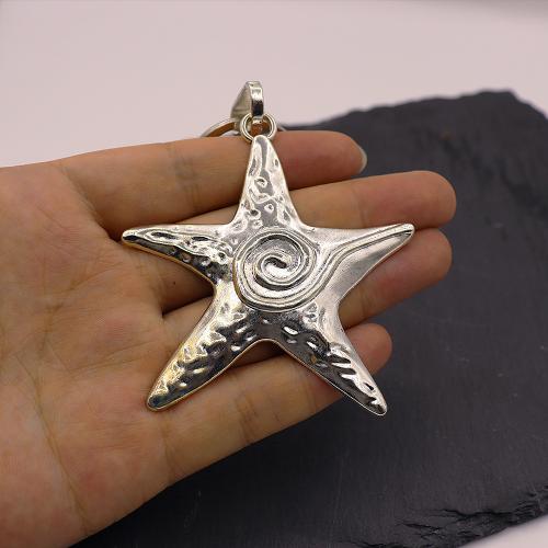 Bag Purse Charms Keyrings Keychains, Tibetan Style, Starfish, gold color plated, fashion jewelry, silver color, Sold By PC