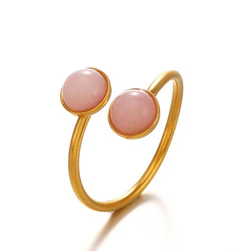 Stainless Steel Finger Ring, 304 Stainless Steel, with Resin, 18K gold plated, fashion jewelry & for woman, more colors for choice, Sold By PC