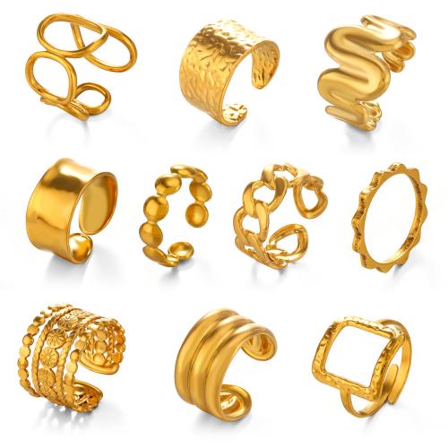 Stainless Steel Finger Ring, 304 Stainless Steel, plated, different styles for choice & for woman & hollow, more colors for choice, Sold By PC