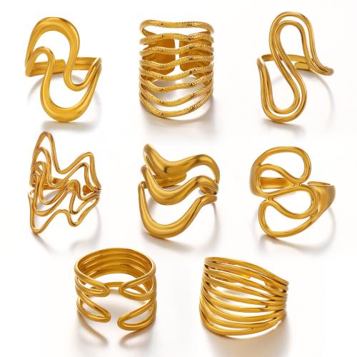 Stainless Steel Finger Ring, 304 Stainless Steel, plated, different styles for choice & for woman & hollow, more colors for choice, Sold By PC