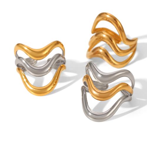 Stainless Steel Finger Ring, 304 Stainless Steel, plated, fashion jewelry & for woman & hollow, more colors for choice, Sold By PC