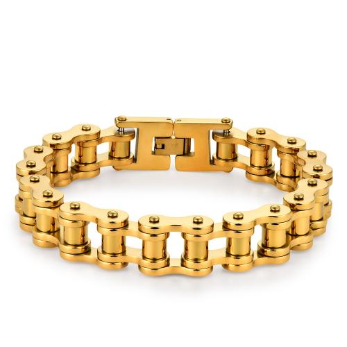 Stainless Steel Jewelry Bracelet, 304 Stainless Steel, plated, fashion jewelry & for man & hollow, more colors for choice, wide:14mm, Length:Approx 230 mm, Sold By PC