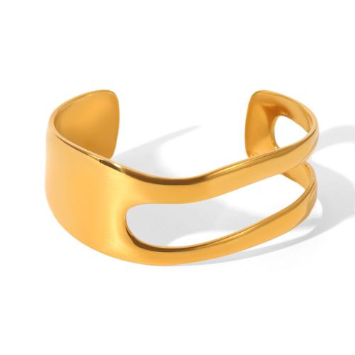 Stainless Steel Bangle, 304 Stainless Steel, 18K gold plated, different styles for choice & for woman & hollow, Sold By PC