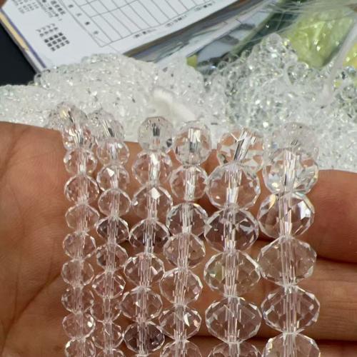 Abalorios de Cristal con Forma de Cubo, Bricolaje, Cristal claro, Vendido para 38 cm Sarta