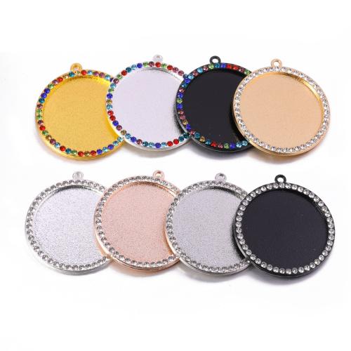 Cinc aleación Colgante Cabujón ajuste, aleación de zinc, Esférico, chapado, Bricolaje & con diamantes de imitación, más colores para la opción, Vendido por UD
