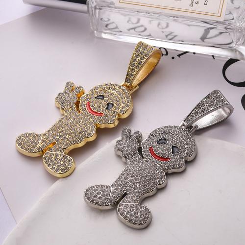 Colgantes de diamantes de imitación de la aleación de zinc, Dibujos animados, chapado, Bricolaje & esmalte & con diamantes de imitación, más colores para la opción, 58x35mm, Vendido por UD