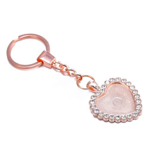 aleación de zinc Configuración de clave de cierre, Corazón, chapado, Bricolaje & con diamantes de imitación, más colores para la opción, 25mm, Vendido por UD